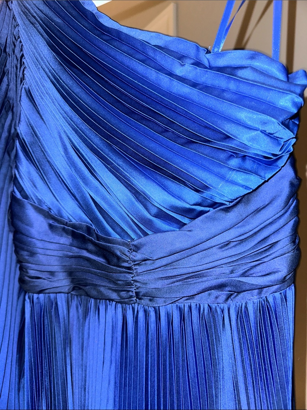 Mac Duggal by Ieena Blue Pleated Charmeuse One Shoulder Ombre Gown 49903 - Picture 8 of 16